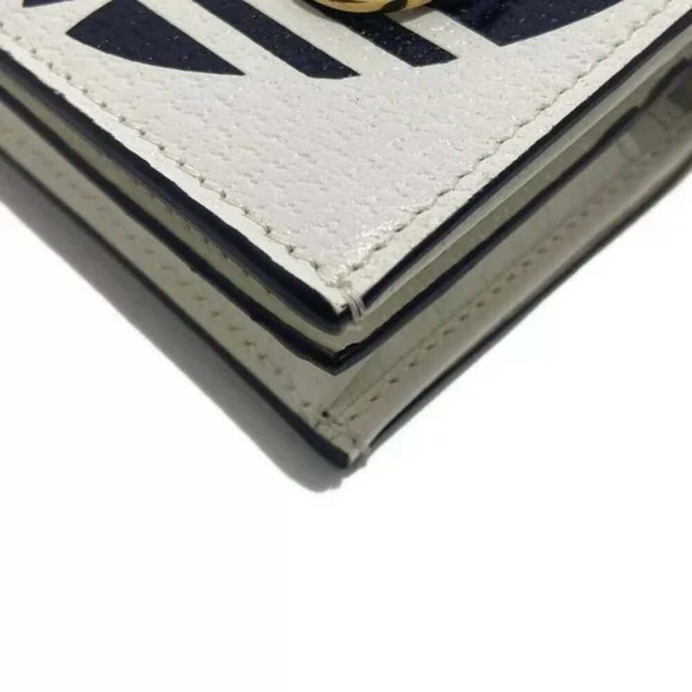 100% Authentic GUCCI Horsebit White Black Leather Other Style Wallet 1164-100724 - Picture 5 of 11